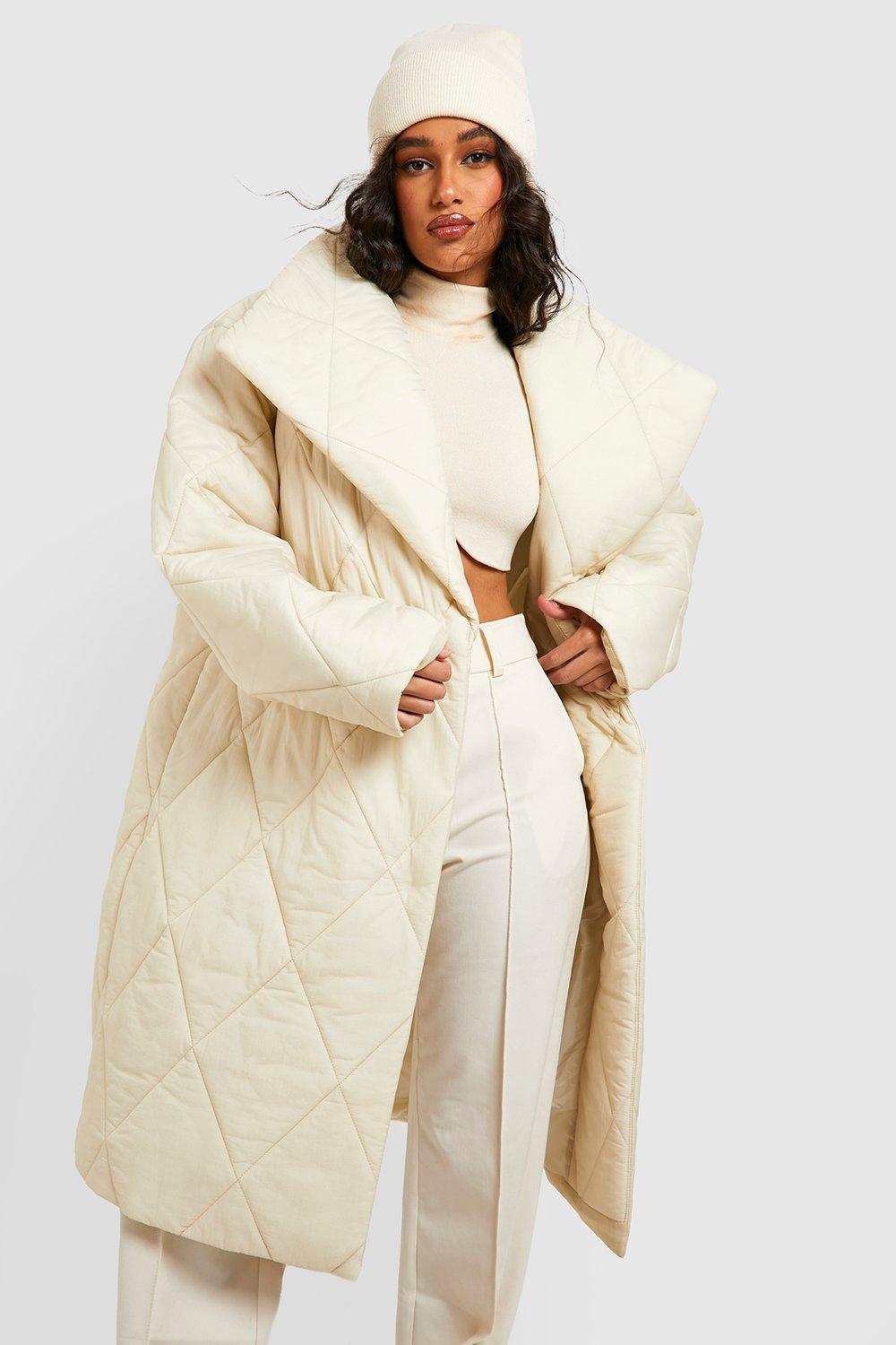 Boohoo long best sale puffer coat